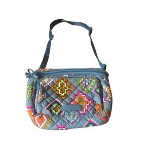 Vera Bradley Quilted Crossbody Bag Geometric Pattern RFID Protection Adjustable